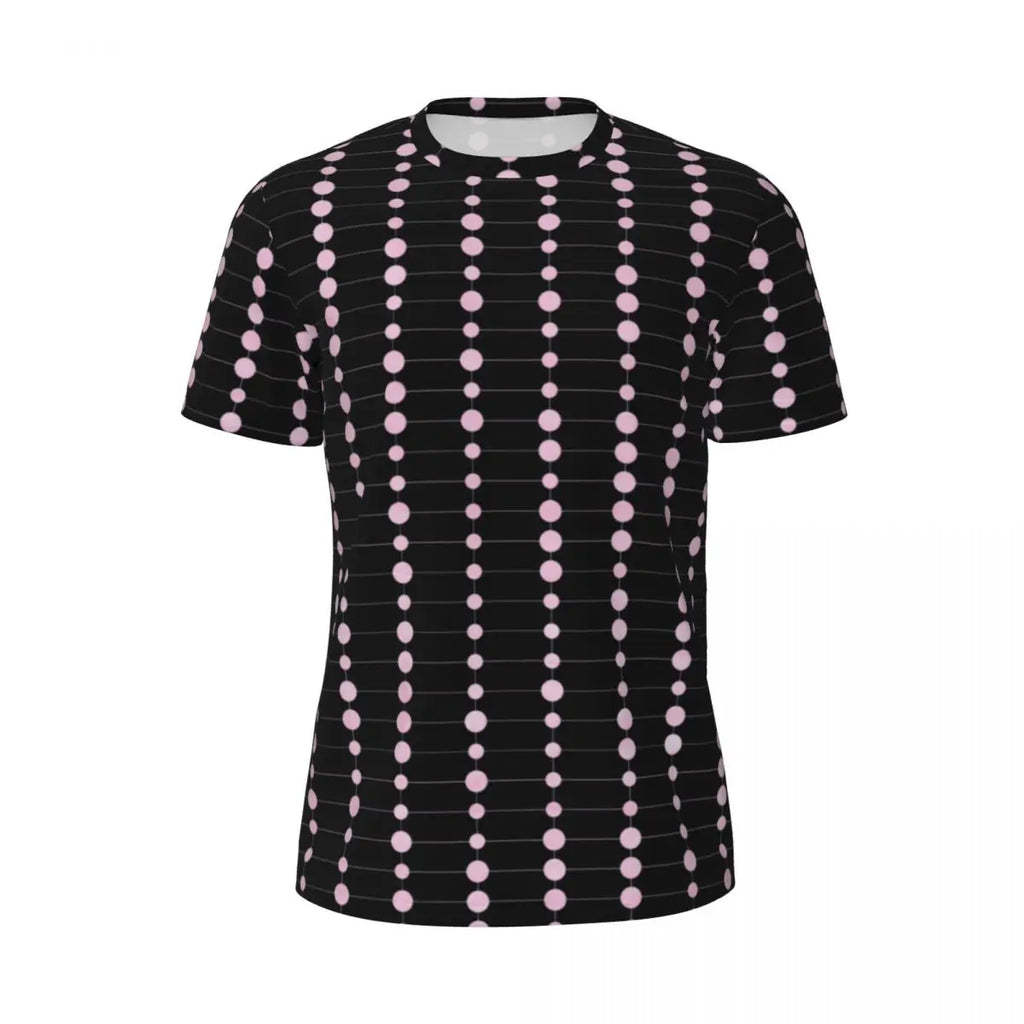 Gym T Shirt For Mens Retro Dots And Stripes T Shirts Fashion Blue Line Design Summer Tees O Neck Basic Graphic Clothes Plus Size