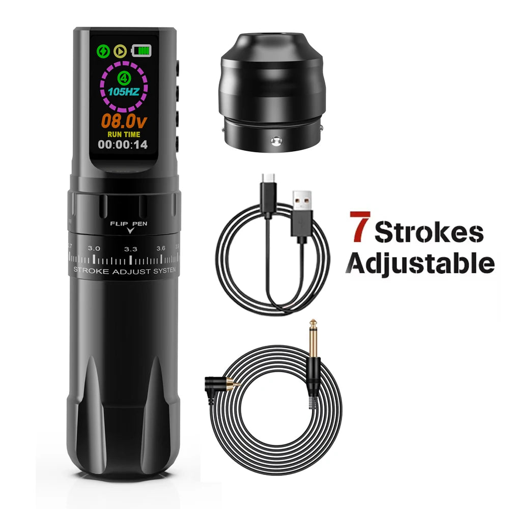 Professional Wireless Tattoo Machine Kit Wireless Rotary Tattoo Pen with Tattoo Cartridge Needles Inks for Tattoo Beginners Set - Sun Studio