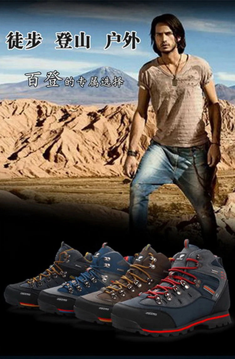 2026 High Gang Outdoor Hiking Shoes Men Winter Mountain Climbing Trekking Boots Top Quality Outdoor Fashion Casual Snow Boots - Sun Studio