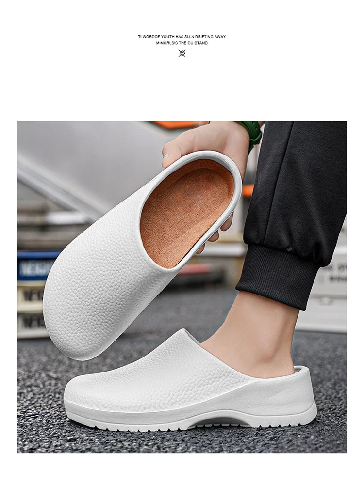 Men Slippers Couples Garden Clog Women Water Proof Chef Shoe Comfortable Sandal Slippers For Pet Workers Outdoor Fishing Shoes - Sun Studio