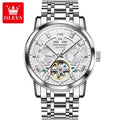 OLEVS 6701 Top Original Automatic Watch for Men Stainless Steel Hollow Skeleton Mechanical Watch Waterproof Business Wristwatch - Sun Studio