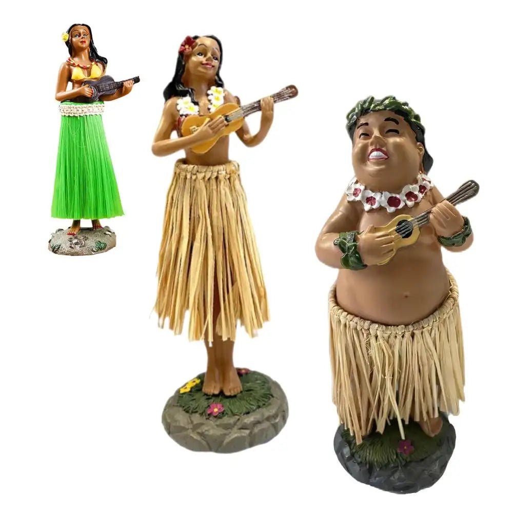 Hawaiian Hula Girl Dashboard Doll with Ukulele for Car Dashboard Collection Figurines Gifts Home Decor Mini Size Doll Dashboard - Sun Studio