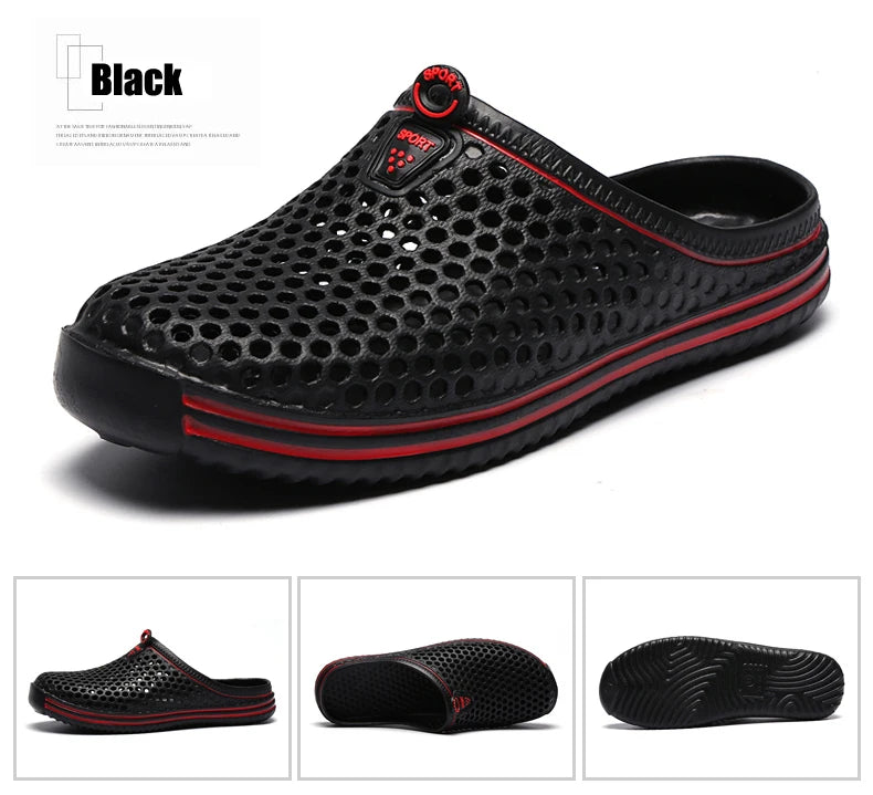 YRZL Summer Men Sandals Light EVA Men's Casual Shoes Hole Shoes Clogs Lovers Home Garden Outdoor Male Beach Flat Slippers - Sun Studio