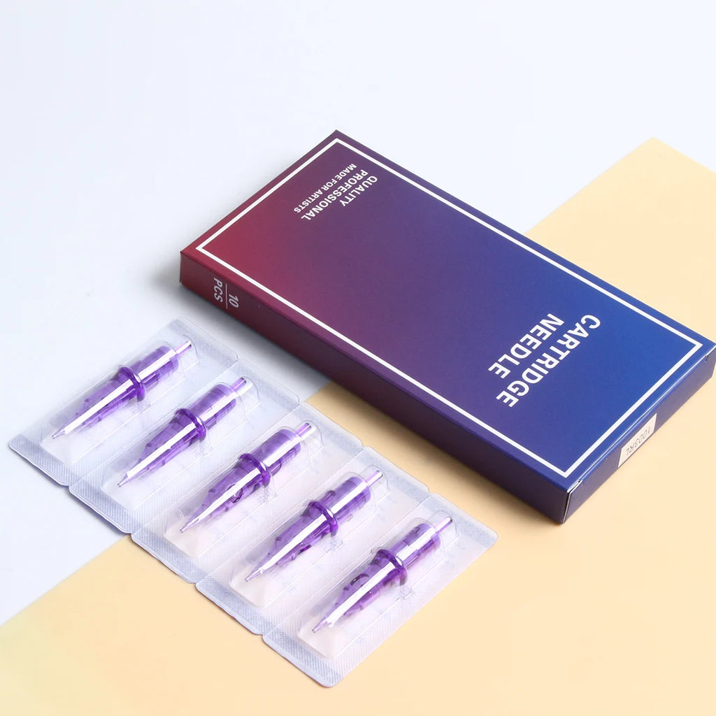 10pcs/Box Tattoo Needles Cartridge Disposable Sterilized Safety Needle RS/RL/RM/M1 With Membrane For Tattoo Rotary Machines - Sun Studio