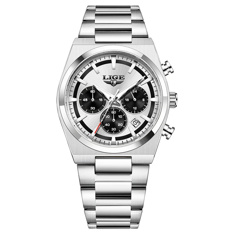LIGE Top Luxury Man Quartz Watch Waterproof Luminous Date Chronograph Watches For Men Stainless Steel Fashion Men's Watch Reloj - Sun Studio
