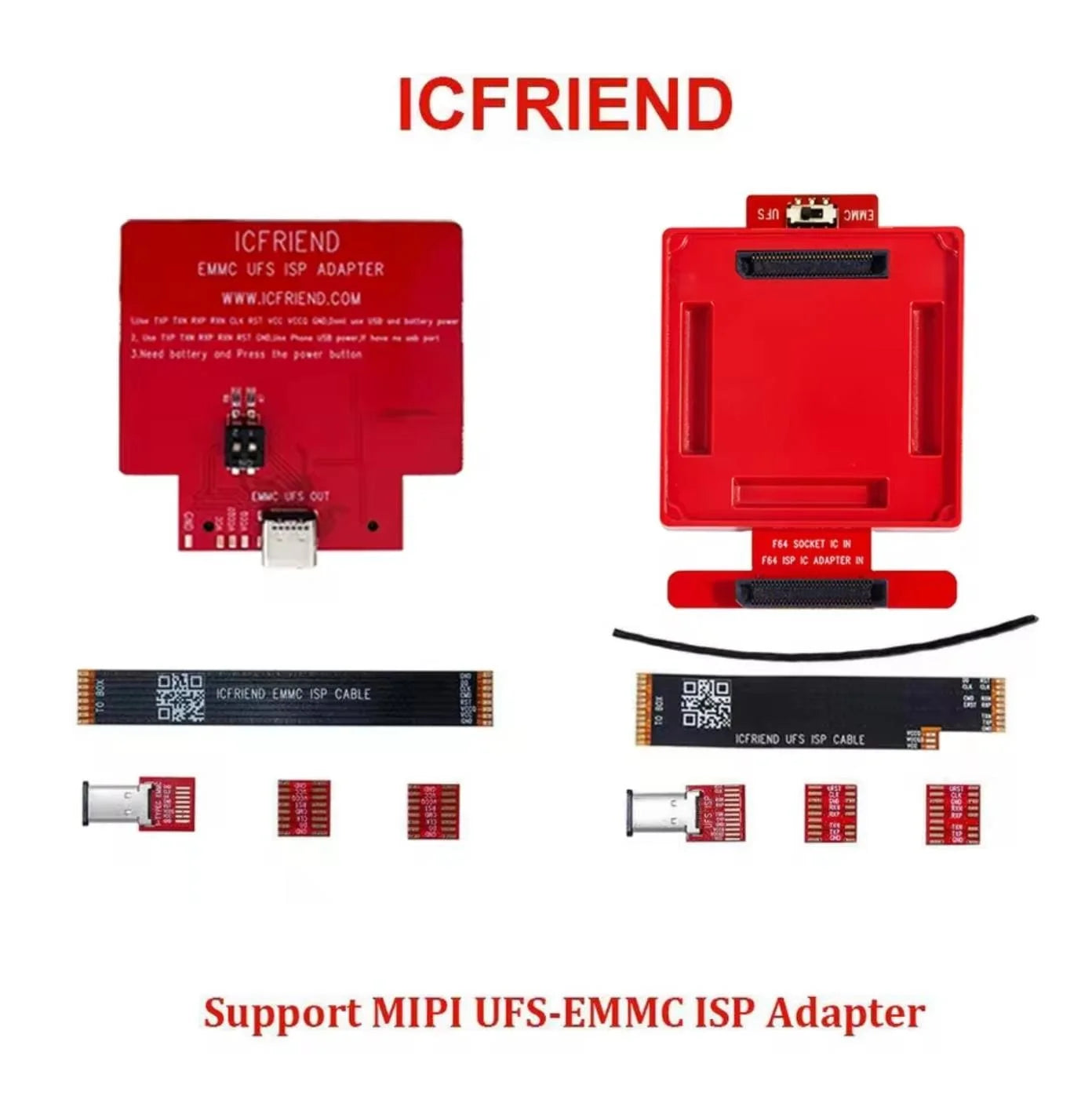F64 adapter supports MIPI UFS-EMMC ISP adapters and Easyjtag/BGA254 socket modifications. - Sun Studio