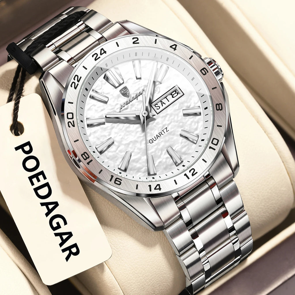 POEDAGAR Sport Luxury Man Wristwatch High Quality Waterproof Luminous Watch For Men Fashion Date Week Quartz Men's Watches Reloj - Sun Studio