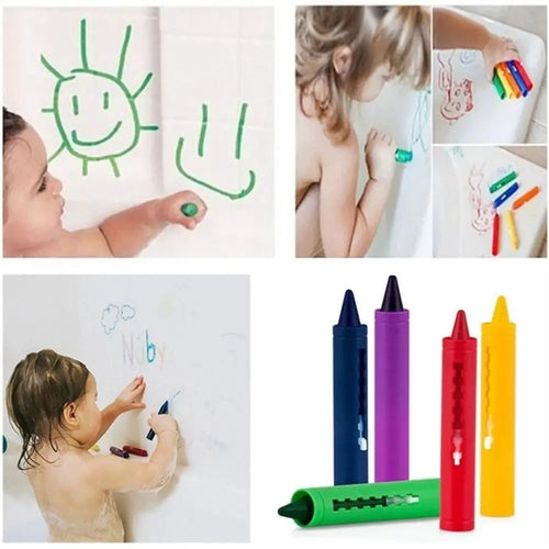 1 set Erasable Bathroom Crayon Washable Multicolor Doodle Pen Graffiti Toy Baby Kids - Sun Studio