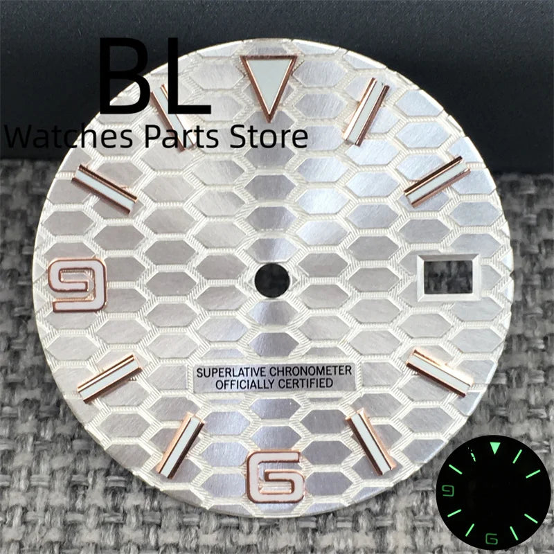 BLIGER 36mm40mm High Quality Silver BLand-DwelweMen's Watch Case For NH35 Movement Watch Parts Sapphire Glass 10BAR Watches Box