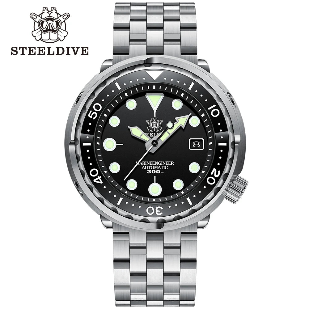 STEELDIVE SD1975 Luxury Automatic Watches Men Dive Watch 30Bar Waterproof Luminous Clock Sapphire Mirror Mechanical Wristwatch