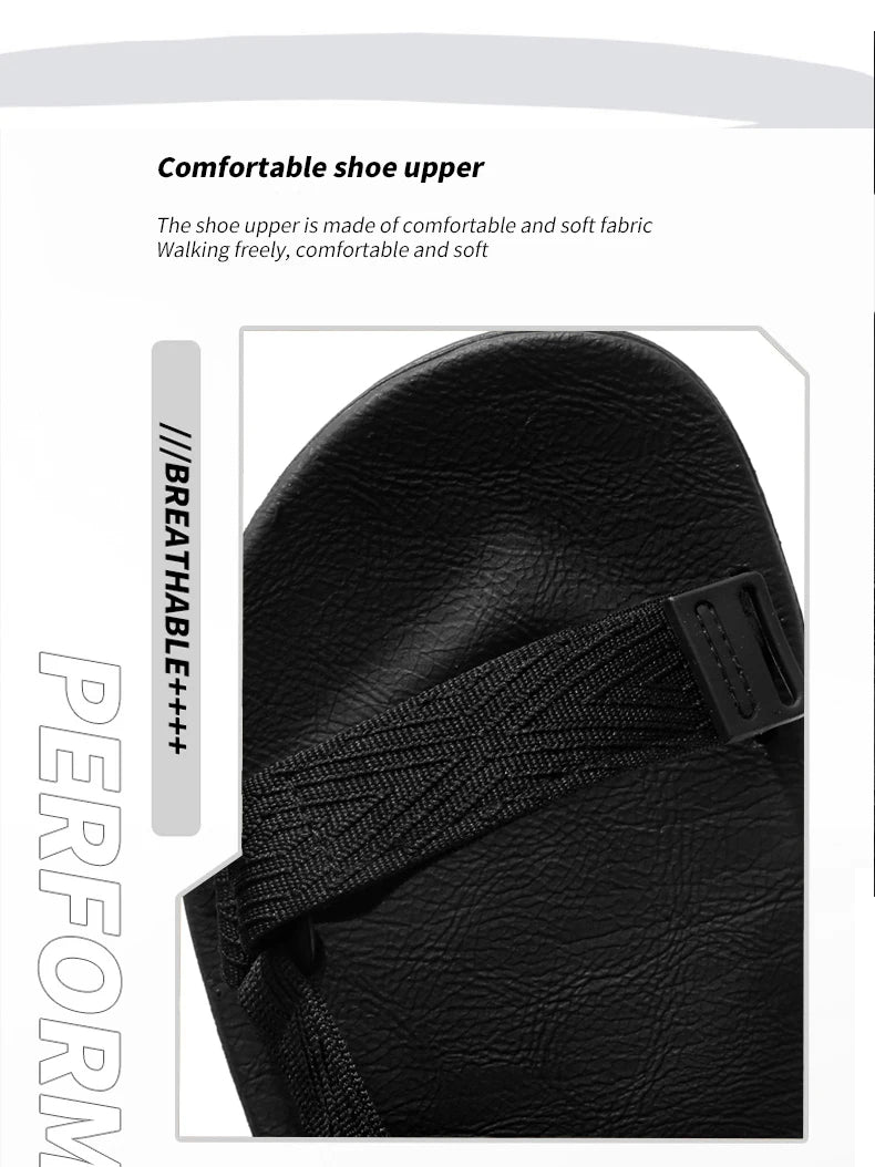 Black Men's Outdoor Casual Arch Support Sandals Anti-Slip Breathable Beach Holiday Sports Sandals for Summer Walking Size 40-45 - Sun Studio