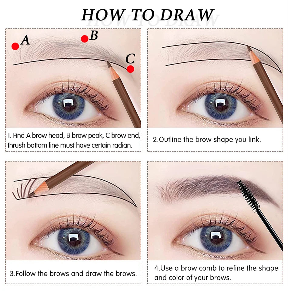 Eyebrow Pencil Microblading Supplies Set Waterproof Eyebrow Tattoo Tint Enhancers With Sharpener Brow 10Pcs Brow Trimmer Blade - Sun Studio