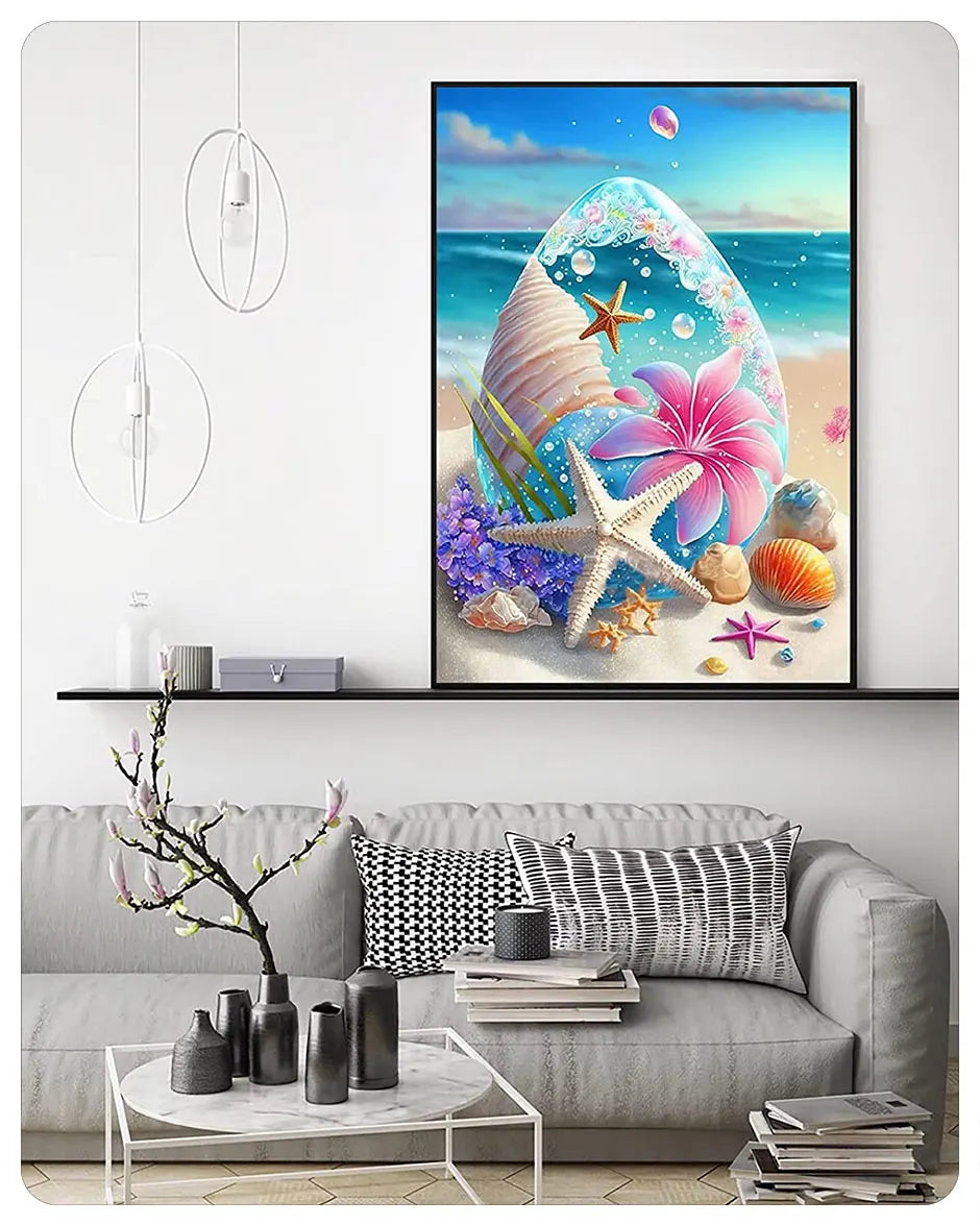 Starfish 5D Diamond Painting Fantasy Shell Seaside Scenery Full Diamond Embroidery Mosaic Cross Stitch Kits Bedroom Home Decor - Sun Studio