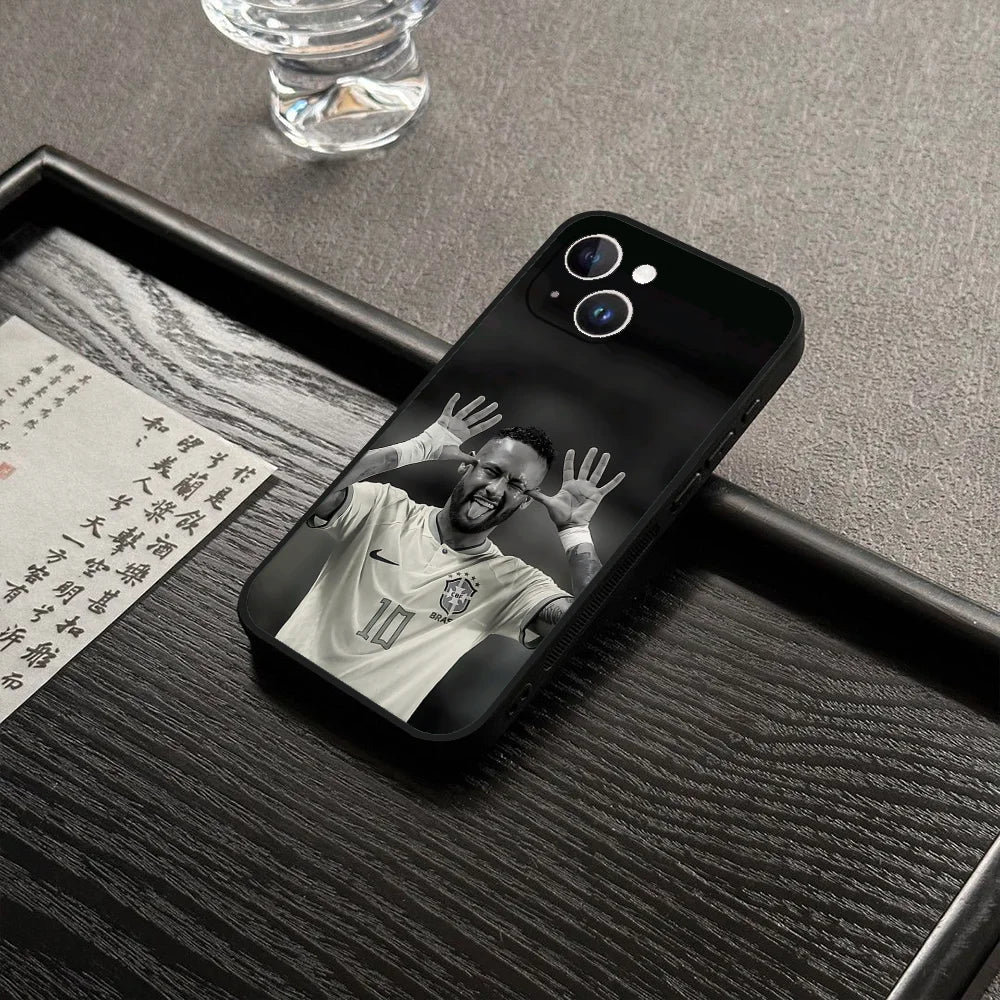 For N-Neymar Football 10 Phone Case For Iphone 16 15 11 13 14 Pro Max 7 8 Plus X Xr Xs Max 12mini Black Shell Cover Case - Sun Studio