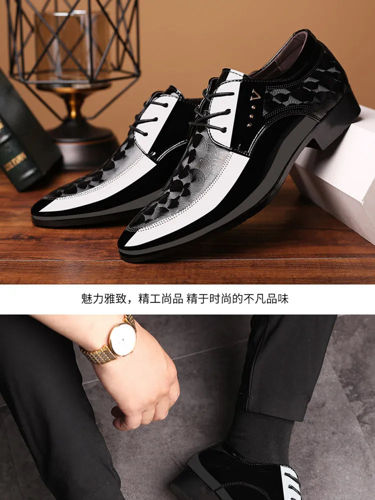 Oxfords Leather Men's Shoes Casual Dress Men Lace Up Breathable Formal Office for Man Big Size 38-48 Flats 2024 - Sun Studio