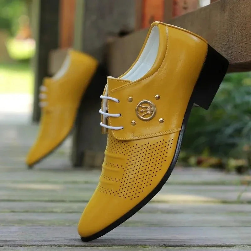 Summer Leather Shoes for Men Male Leather Fashion Business Luxury Colorful Party Dress Shoes Loafers 남성구두 Sapatos Masculinos - Sun Studio
