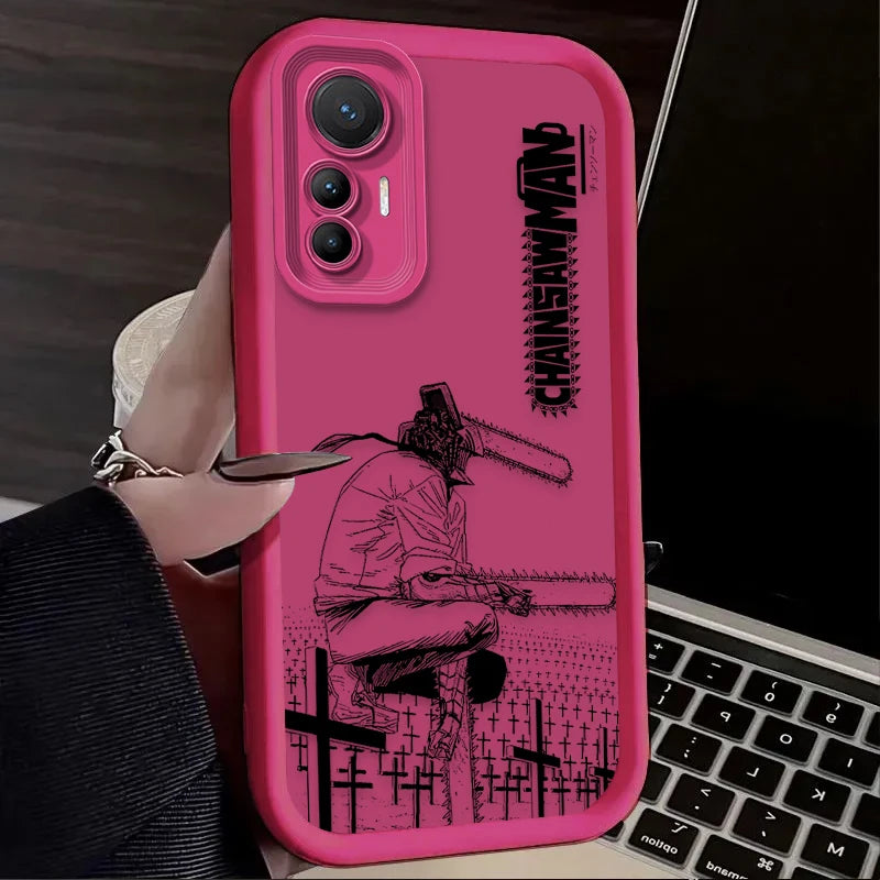 Anime Cool Chainsaw Man Case For Xiaomi Poco X7 X6 X5 X3 NFC F7 F6 F5 F3 M7 M6 Pro 4G 5G Mi 12 11 Lite NE 5G 13T 12T 11T 14T Pro - Sun Studio