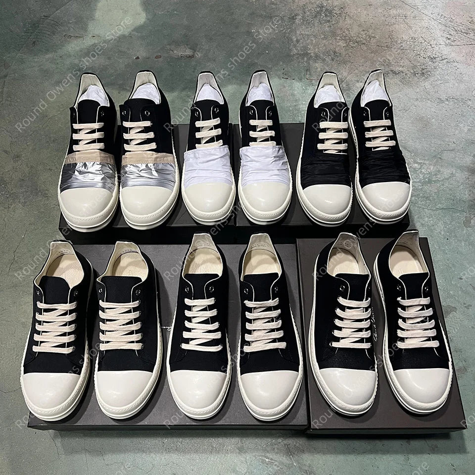 Casual Shoes Men Canvas  Low Top Quality Ro Lace Up Thick Sole Breathable Luxury Designer Classic Trainers Women Flat Sneakers - Sun Studio