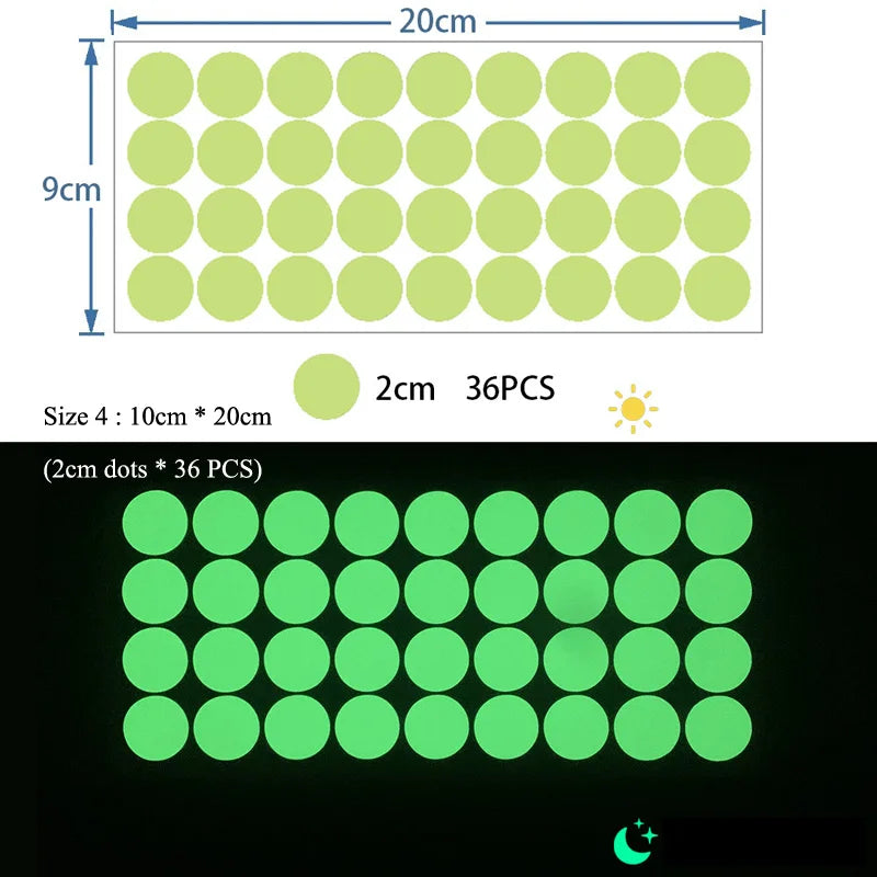 Luminous Round Dot Wall Stickers Kids Room Background Decoration Self-adhesive Decals Bedroom Home Decor Glow In The Dark Mural - Sun Studio