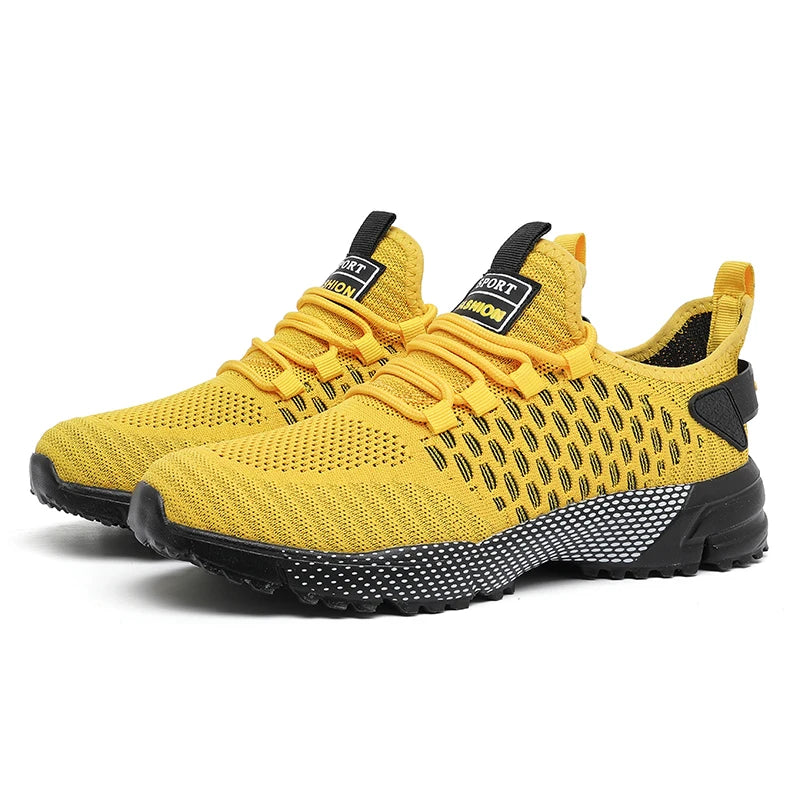 Sports Shoes for Men Breathable Mesh for Summer Youth Running Sports Leisure Flat Bottomed Fashionable Casual Lace Up Sneakers - Sun Studio