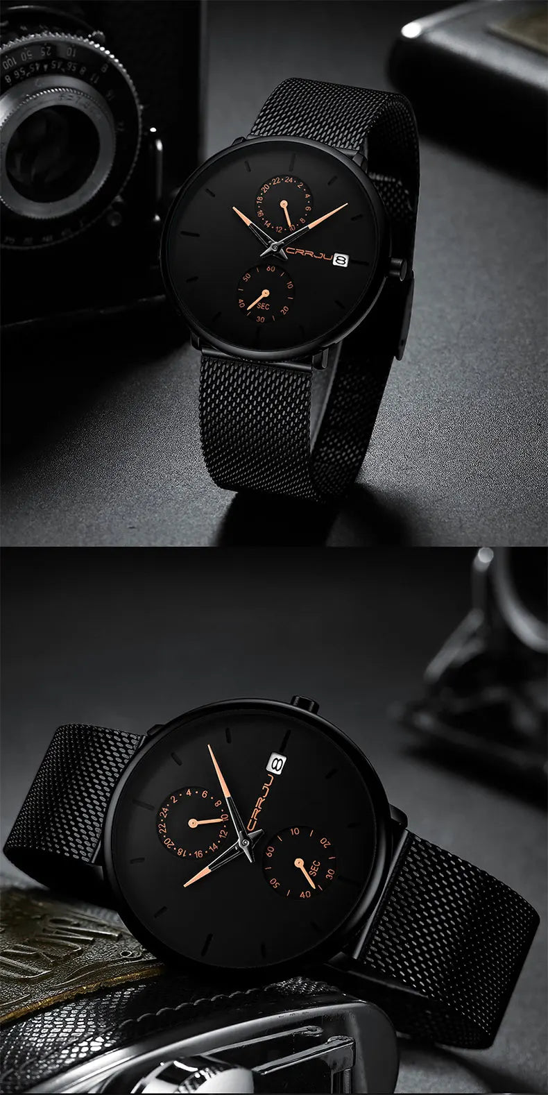 Men Watches Luxury Brand Date Calendar Watches Men Stainless Steel Mesh Watch For Mens Casual Quartz Watch Relogio Masculino Hot - Sun Studio