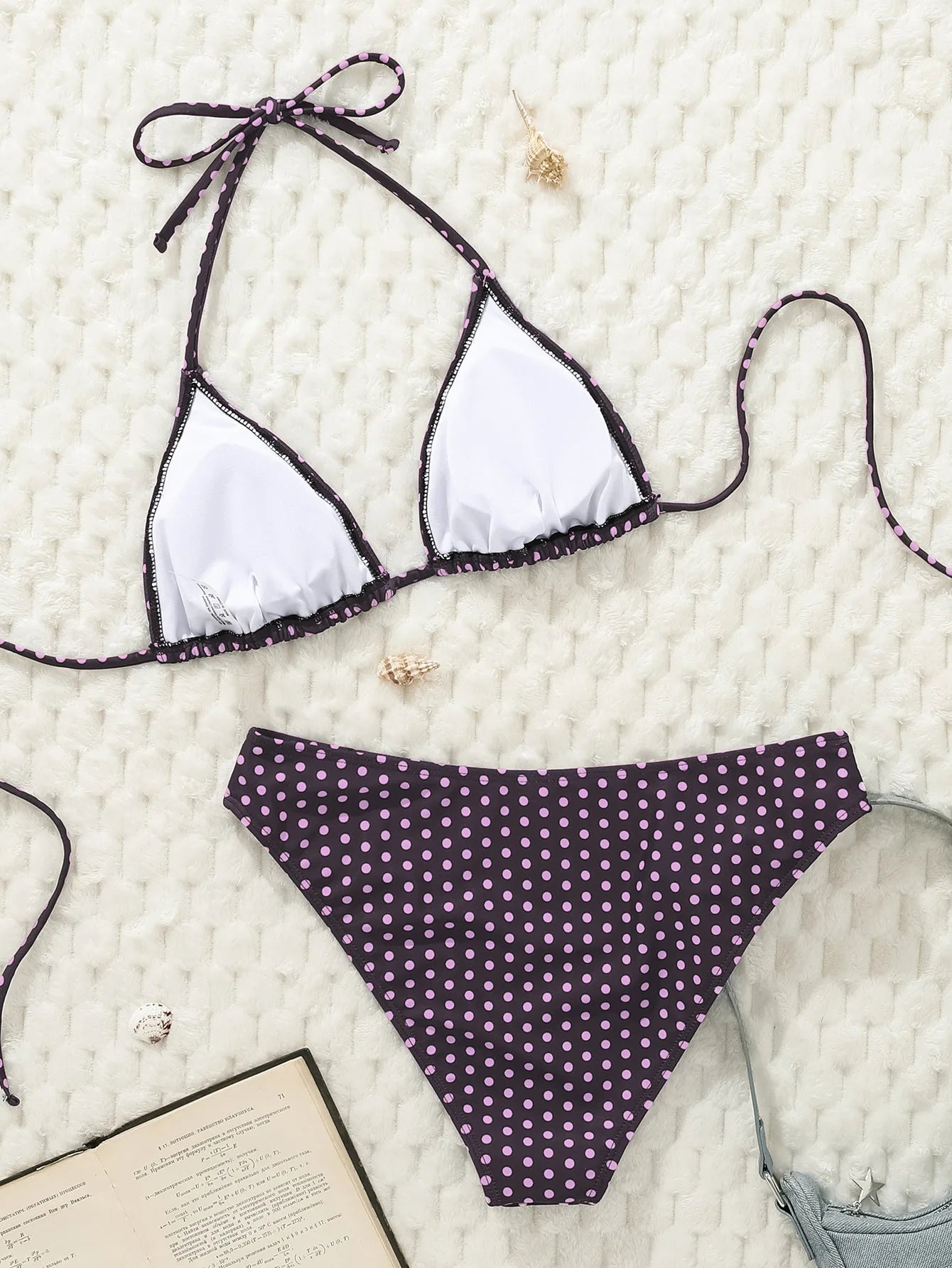 Sexy Black Polka Dot Print Bikini Set Women Halter Push Up Bra High Waist Swimsuit Bathing Suit Vacation Two Piece Swimwear 2026 - Sun Studio