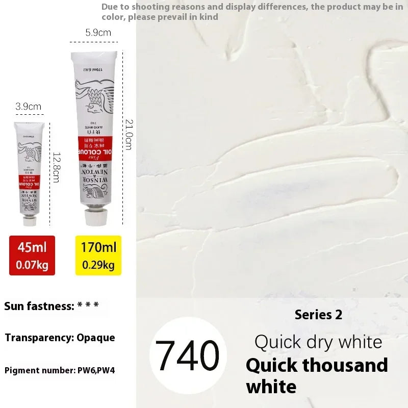 45ml Oil Paint Transparent Tube Fast Drying White Gold Silver Professional Color Painting Supplies For Artists Student Beginners - Sun Studio