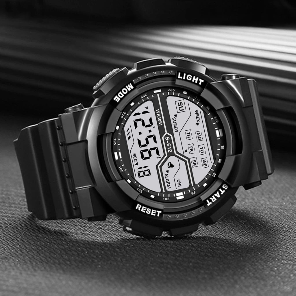Sports Digital Electronic Watch 55mm Large Dial Sport Watch Outdoor Multifunction Watches Clock for Men Teen Student - Sun Studio