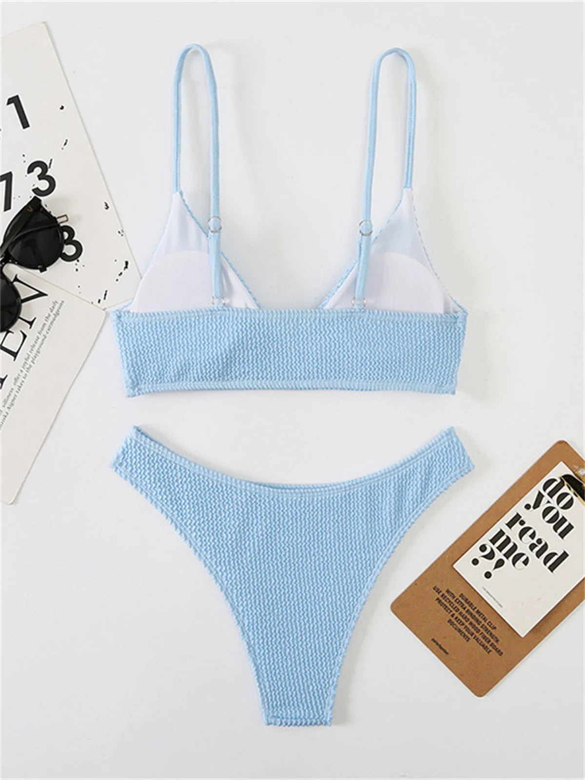 Sexy Extreme Micro Bikini Set 2024 Women White Black Wave V Neck Push Up Thong Swimsuit Beach Bathing Suit Two Piece Swimwear - Sun Studio