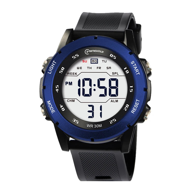 Children Men's Electronic Watch Youth Student Sports Wristwatch Waterproof Alarm Clock Big Dial Digital Multifunction Watches - Sun Studio
