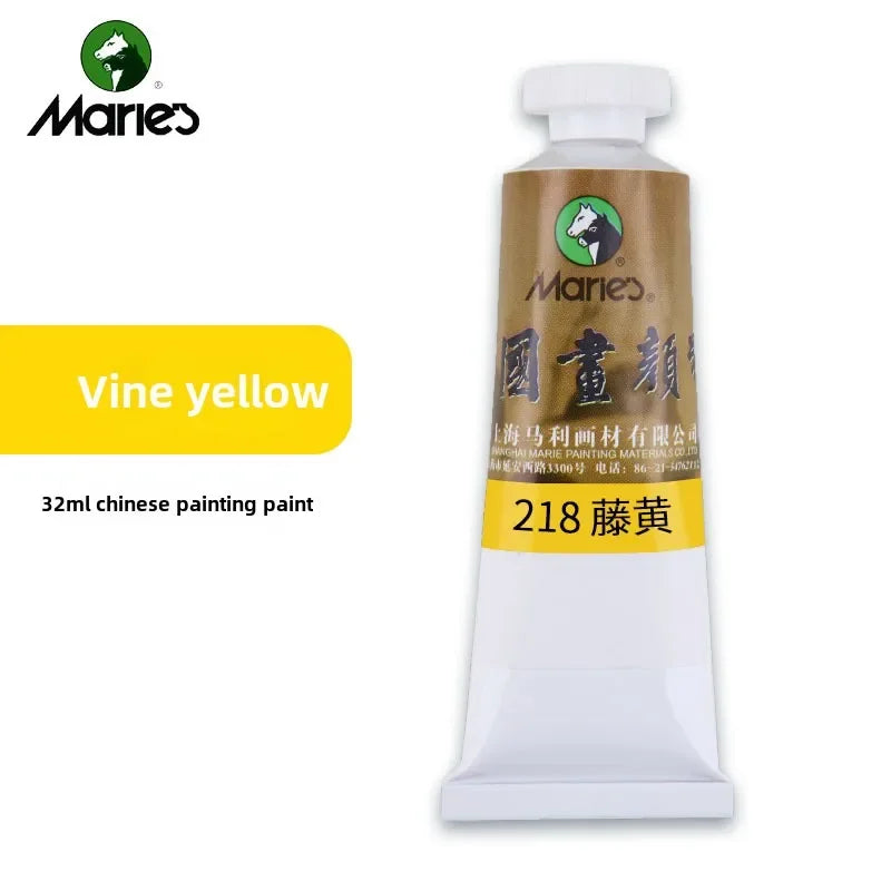 Maries Chinese Painting Single 32ml Large Meticulous Painting Large Capacity Ink Painting Garcinia Cambogia Golden Flower Green