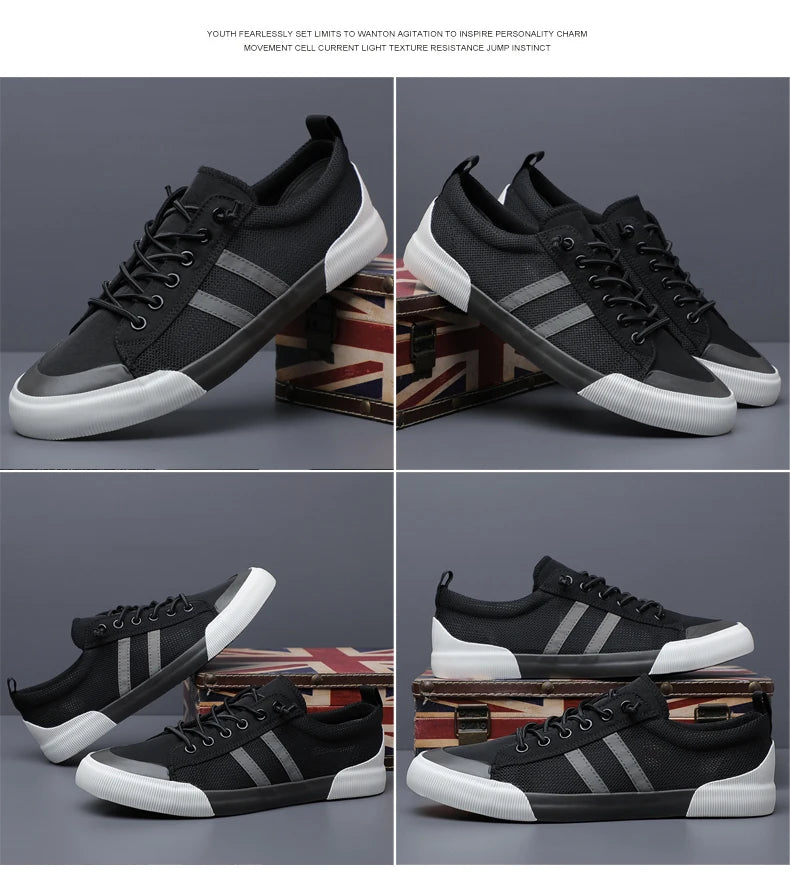 New Shoes for Men Casual Shoes Summer Thin Mesh Flat Skateboard Shoes Street Cool Breathable Loafers - Sun Studio