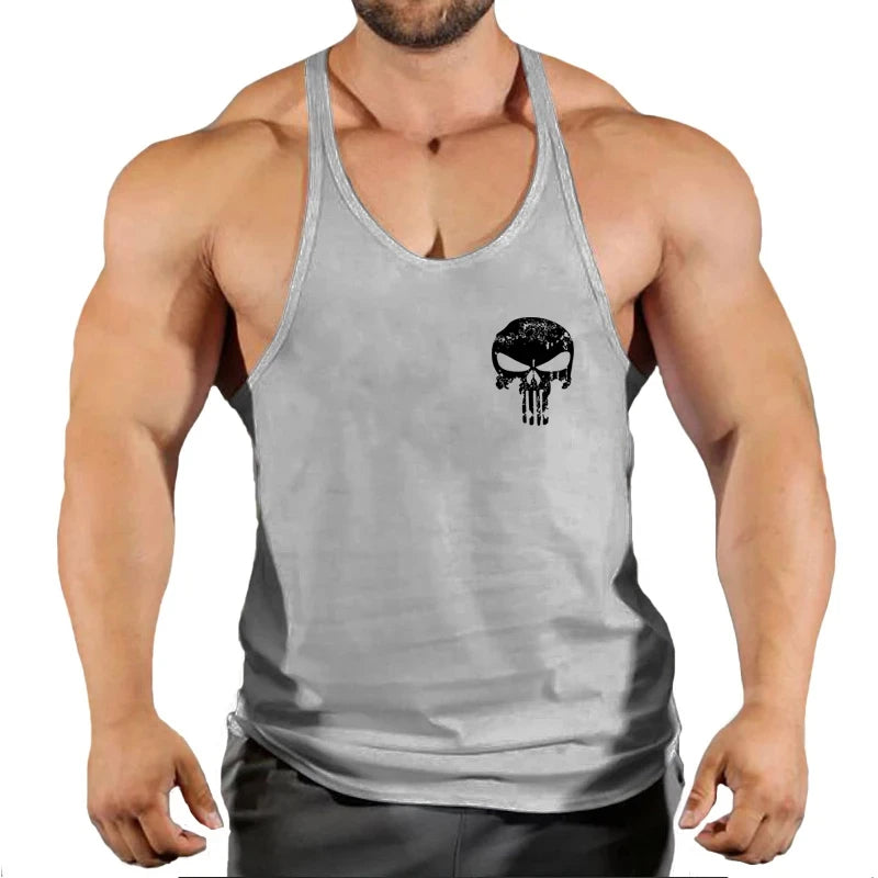 Spider Print Fitness Tank Top Fitness Shirt Muscle Men's Single Tank Top Men's Sleeveless Sweatshirt Men's Tops Fitness Clothing - Sun Studio