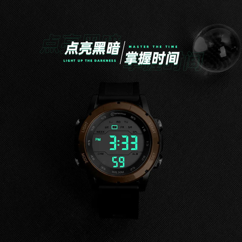 Children Men's Electronic Watch Youth Student Sports Wristwatch Waterproof Alarm Clock Big Dial Digital Multifunction Watches - Sun Studio