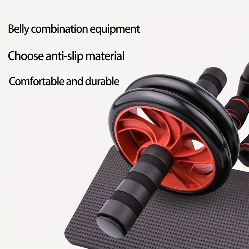 Abdominal Wheel Set Grip Push-up Bracket Abdominal Wheel Skipping Rope Combination Set Home Sports Fitness Workout Equipments - Sun Studio