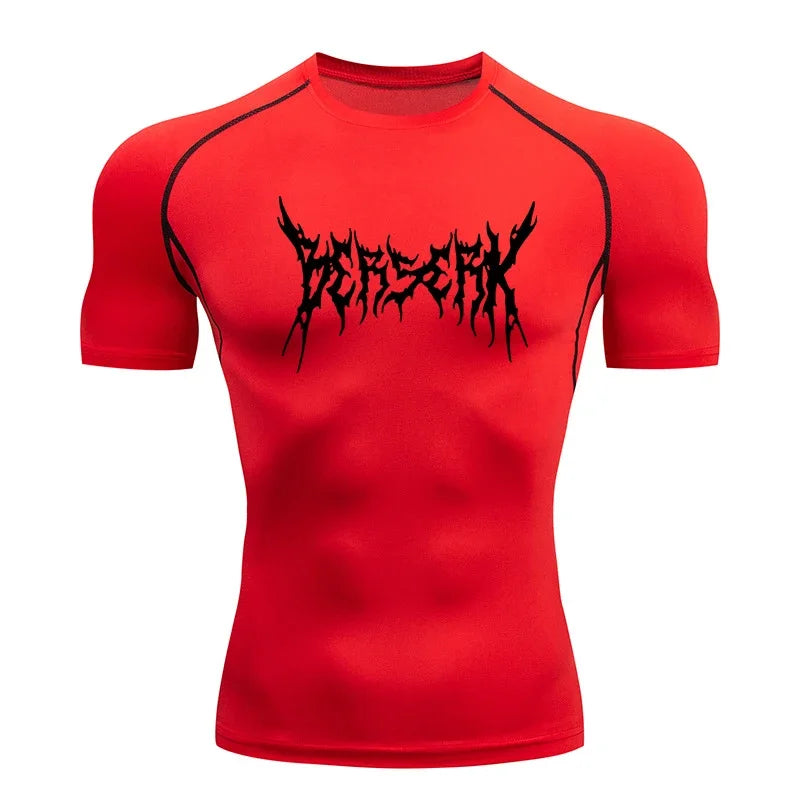 Fitness Workout Rash Guard für Männer athletische schnell trocknende Kompressionsshirts Berserk Druck T-Shirts Tops Unterhemden Baselayers