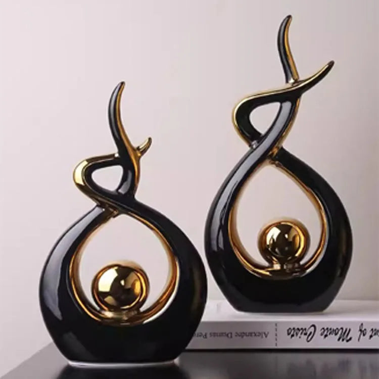Modern Ceramic Feng Shui Ornaments Attract Wealth And Prosperity Home Living Room TV Cabinet Wine Cabinet Furnishing Decorations - Sun Studio