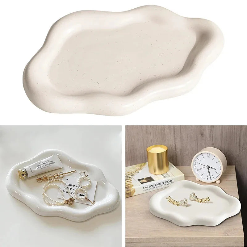 Women's Cloud Ceramic Trinket Tray - Jewelry Dish & Ring Holder, Perfect for Watches/Keys Storage, Mother's Day Gift - Sun Studio