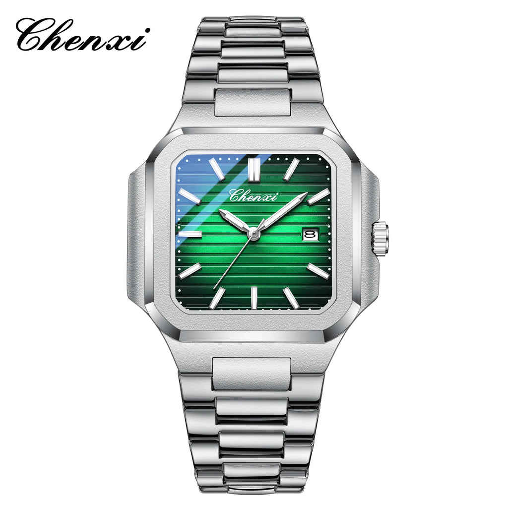 2025 New Man Watches Luxury Fashion Square Men's Quartz Watch Calendar Luminous Waterproof Stainless Steel High Quality Clock - Sun Studio