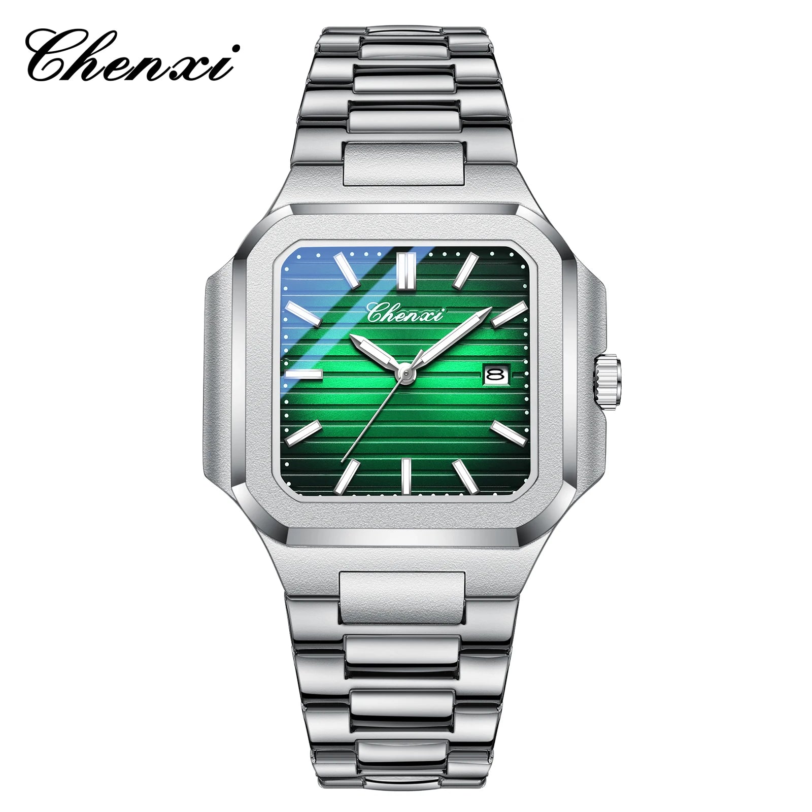 2025 New Man Watches Luxury Fashion Square Men's Quartz Watch Calendar Luminous Waterproof Stainless Steel High Quality Clock - Sun Studio