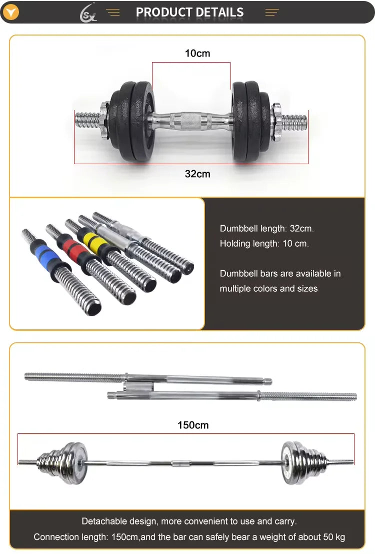 10kg 15kg 20kg 30kg Gym Home Weightlifting Dumbbells with Box Painted Black Painted Cast Iron Dumbbells Barbell Set. - Sun Studio