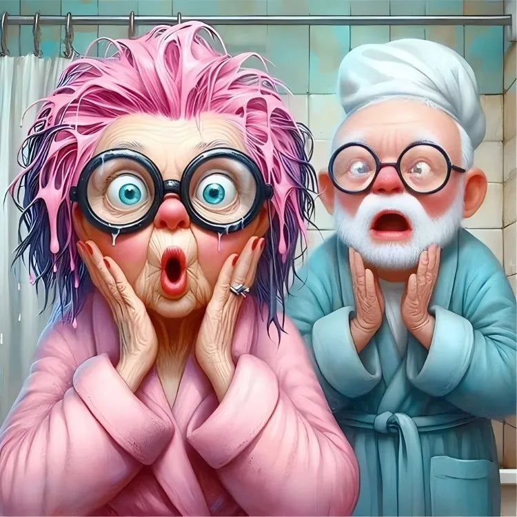 Fairy Dust AB Cartoon Grandpa and Grandma 5D DIY Diamond Painting Cross Stitch Art Mosaic Full Embroidery Home Decor Kids Gift