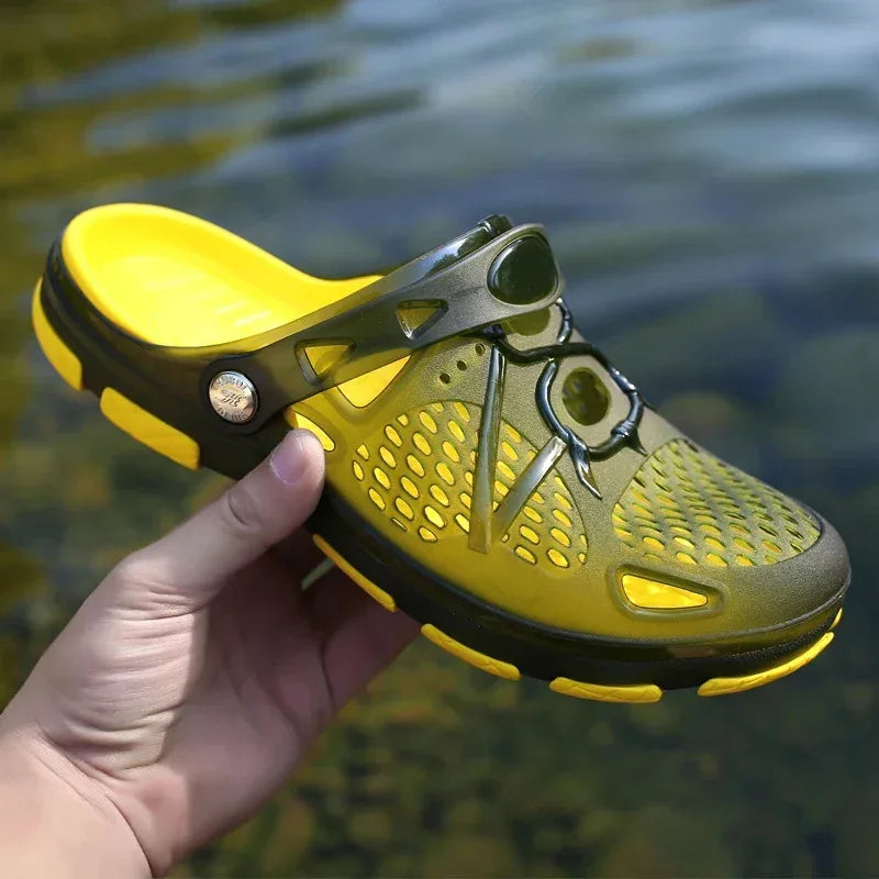 Fashion Slippers Casual Sandals Breathable Non-slip Comfortable Beach Shoes High Quality Home Slippers Outdoor Walking Male Shoe - Sun Studio