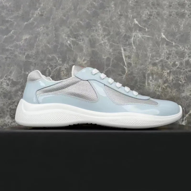 Multiple Style Color Classic P-style Men's Low Top Sneaker Breathable Mesh Biker Shoes Lace Up Leather Sneakers Casual Shoe - Sun Studio