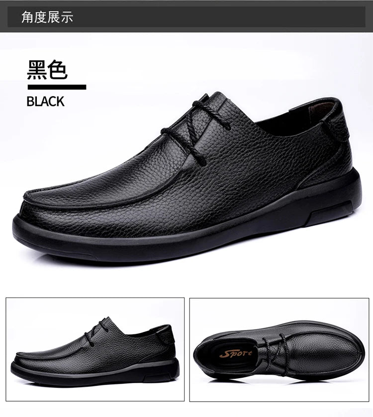 Casual Leather Shoes Men Loafers Trend Brand Business Shoes Autumn Slip on Flat Man Sneakes Comfortable Moccasins Zapatos Hombre - Sun Studio