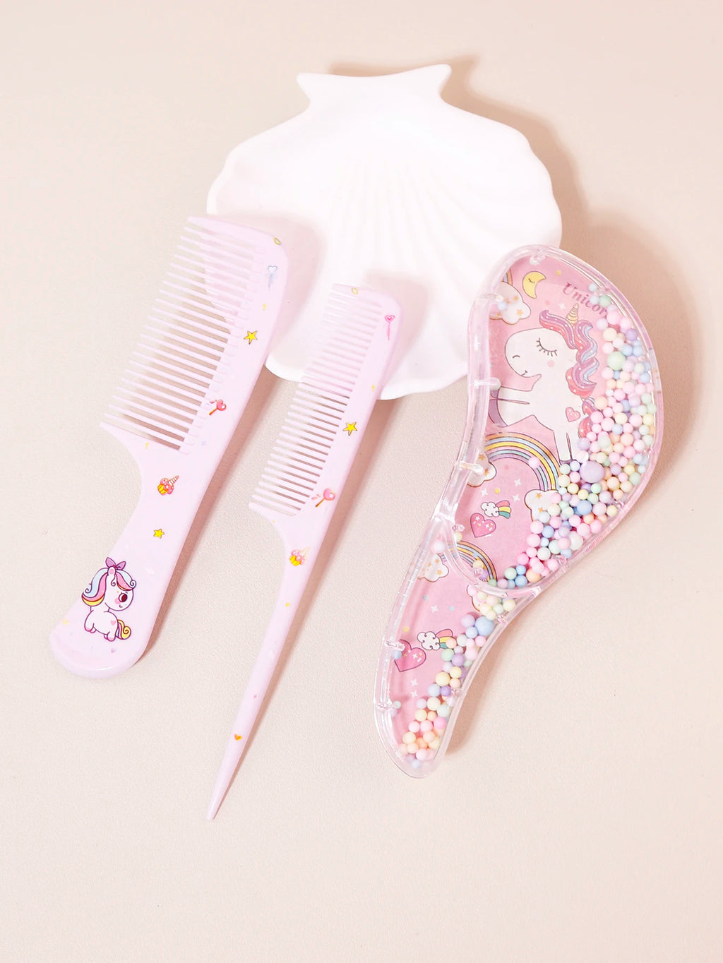 3pcs cartoon comb set, wet and dry dual-use, hair styling, suitable for any hair texture, gift set, special for real hair wigs - Sun Studio