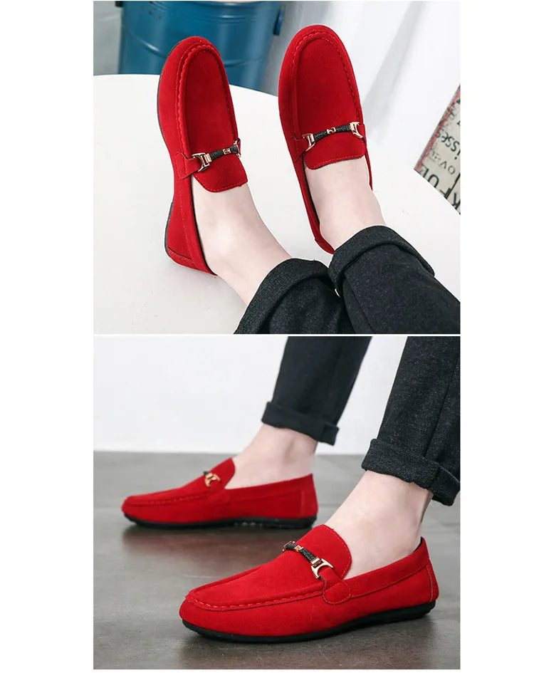 Summer New Trendy Men's Shoes High Quality Soft Loafers Moccasins  Suede Casual Flats Outdoor Light Walking Men's Shoe Zapatos - Sun Studio