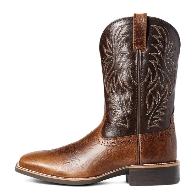 Men High Boots Embroidery Retro Handmade Mens Boots Western Cowboy Boot Pointed Toe Boots Hand Stitching Outdoor Men's Shoes - Sun Studio