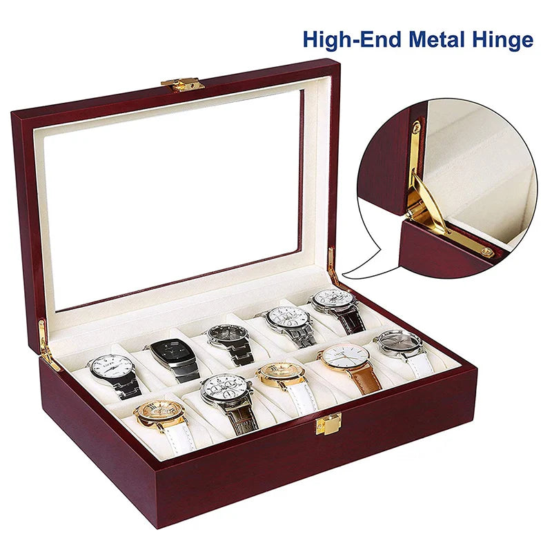 Luxury Wooden Watch Box 1/2/3/5/6/10/12 Grids Watch Organizers 6 Slots Wood Holder Boxes for Men Women  Watches Jewelry Display - Sun Studio