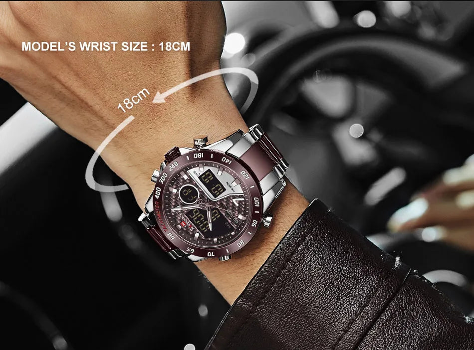 NAVIFORCE Men Digital Watch LED Sport Military Mens Quartz Wristwatch Male Luminous Waterproof Clock Watches Relogio Masculino - Sun Studio